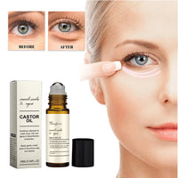 Castor Oil Eye Serum Anti-Wrinkle Remove Dark Circles Eye Bags Anti-Puffiness Lift Firm Ball Massage Moisturize Nourish Eye Care