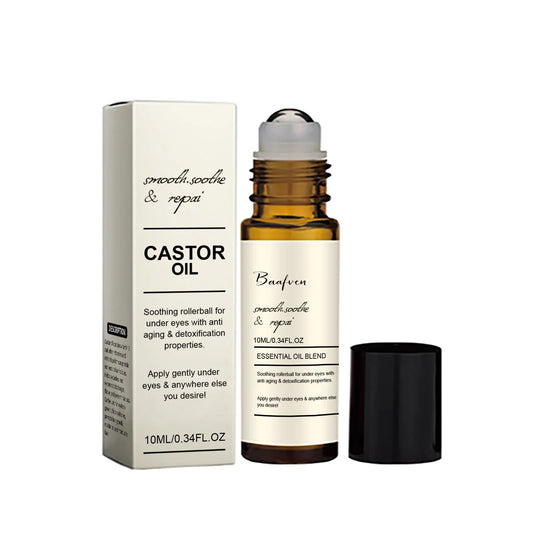 Castor Oil Eye Serum Anti-Wrinkle Remove Dark Circles Eye Bags Anti-Puffiness Lift Firm Ball Massage Moisturize Nourish Eye Care
